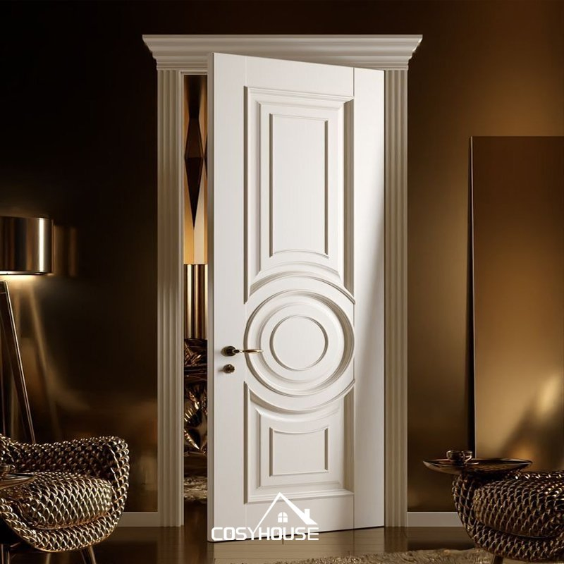 UL Listed Fireproof Wooden Door with French Panel Design for Apartments and Hotels