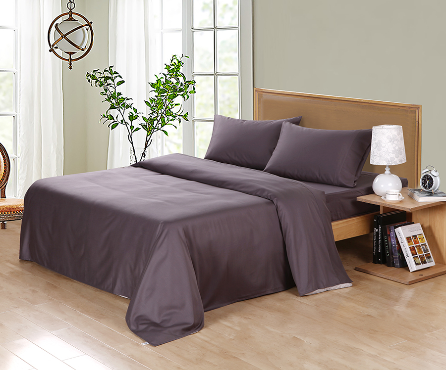 600tc Bamboo Cotton Bed Sheet Set Charcoal Color
