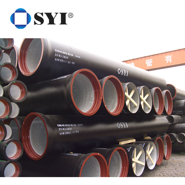 Syi High Quality Black Bitumen Coated Paint Centrifugal Ductile Cast Iron Pipes