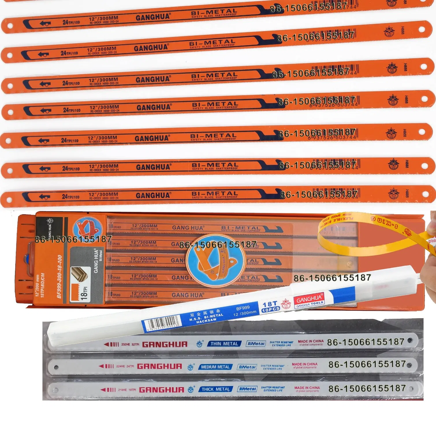 Factory Flexible HSS Bimetal Hacksaw Blade 12inch 300mm Hacksaw Blade 18t 24tpi