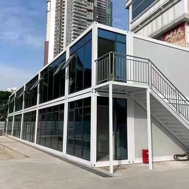 Customized Prefab 20FT/40FT Flat Pack Container House Glass Building for Staff Dormitory/Office/Hotel