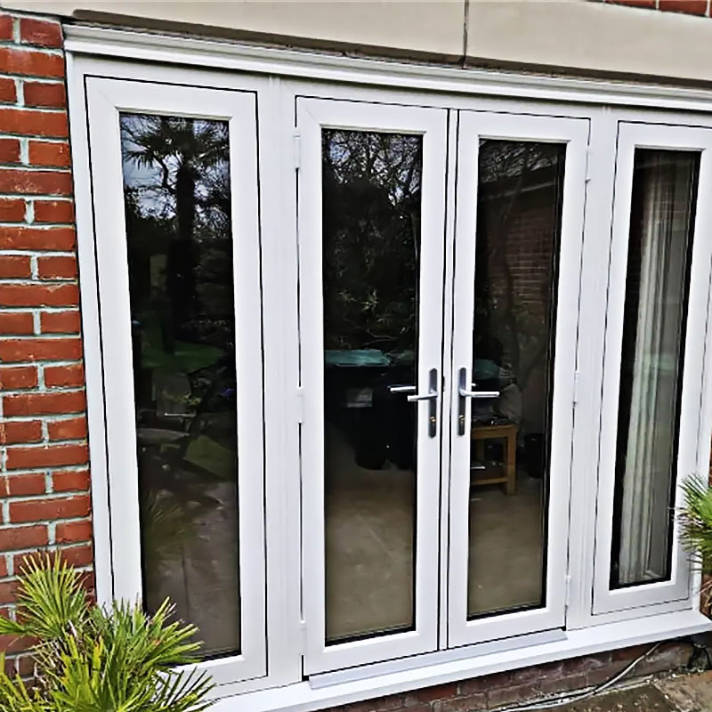 Double Tempered Glass Profile Edge Protection Plastic UPVC Casement Door