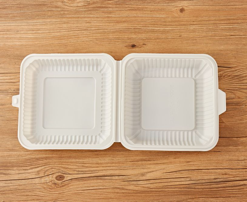 Disposable Eco Friendly Take out Food Containers Biodegradable Cornstarch Clamshell Box