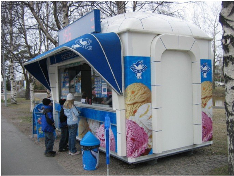 Stainless Steel and Powder Coating Outdoor Food Kiosk