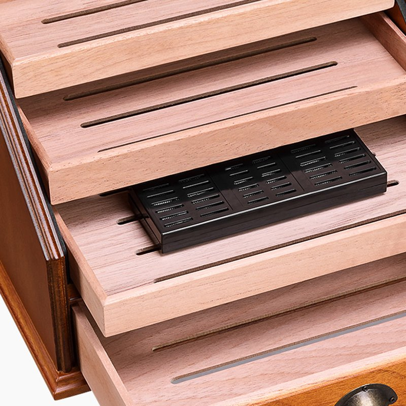 Customized Logo Wooden Storage Cigar Box Iregular Wooden Cedar Piano Finish Humidor Box