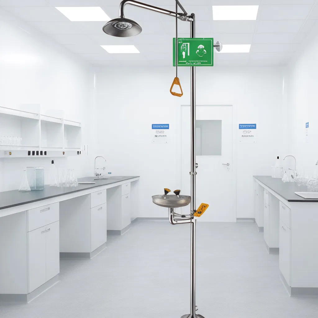 Reliable Lab Safety Shower with Integrated Eyewash System for Protection