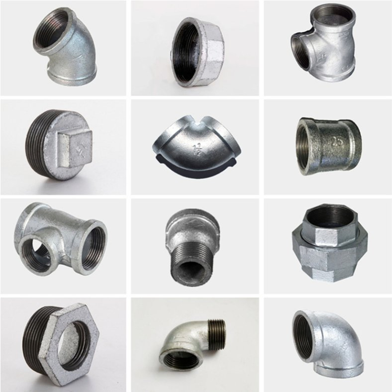 Quick Delivery Galvanized Malleable Iron Plain Elbow Tee Socket Plug for Plumbing
