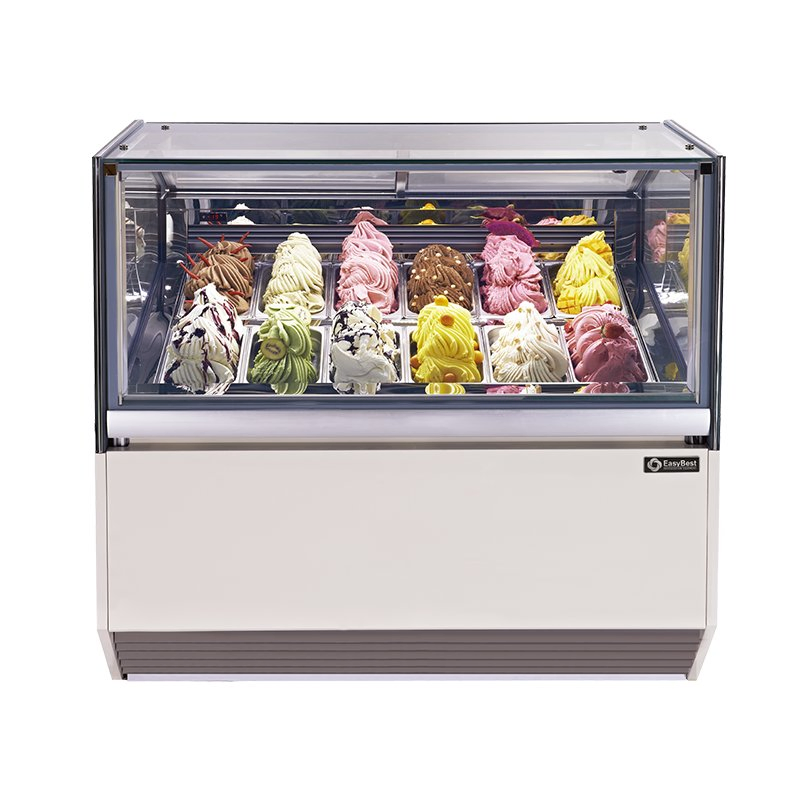 Fancy Mini Small Vertical Table Top Fresh Gelato Freezer Ice Cream Display Showcase