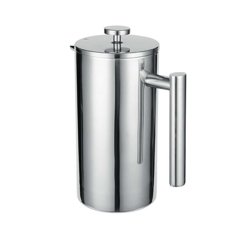 High Quality 304 Stainless Steel Double Wall French Press Coffee Plunger