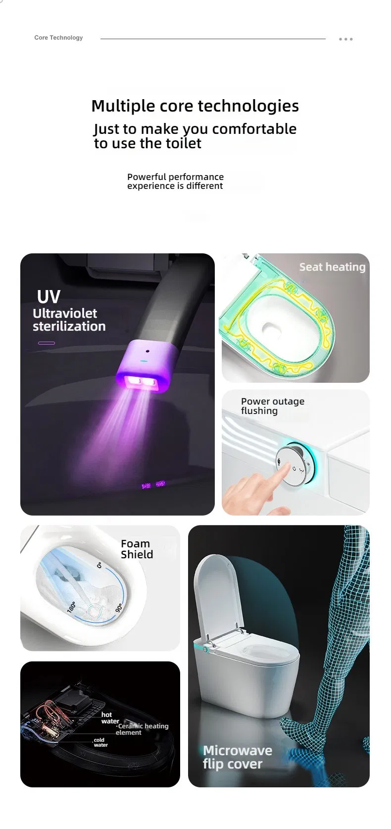 Luxury Smart Intelligent Automatic Wc One Piece Toilet