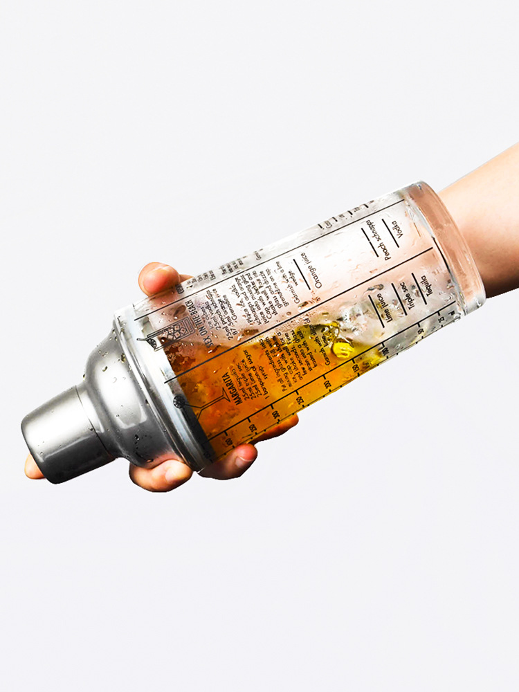 Шейкер для коктейлей из нержавеющей стали и стекла