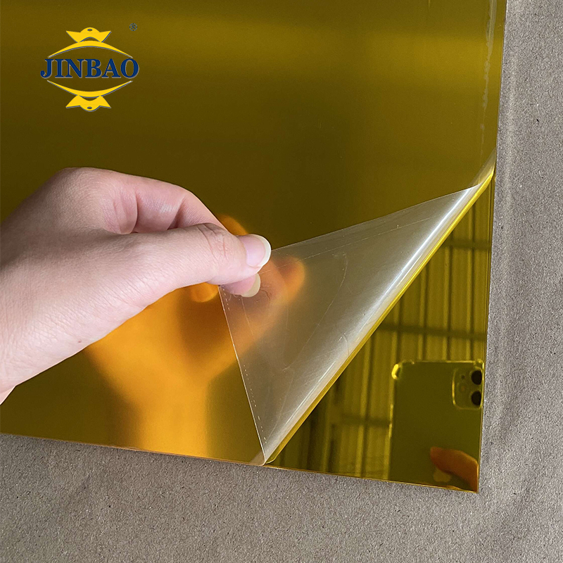 Jinbao Custom 2 Way 4X8 5X7 Self Adhesive Colorful 2mm 1mm 1.5mm 3mm Grey Green Golden Gold Mirror Acrylic Sheet for Interior Decoration Decorative Material