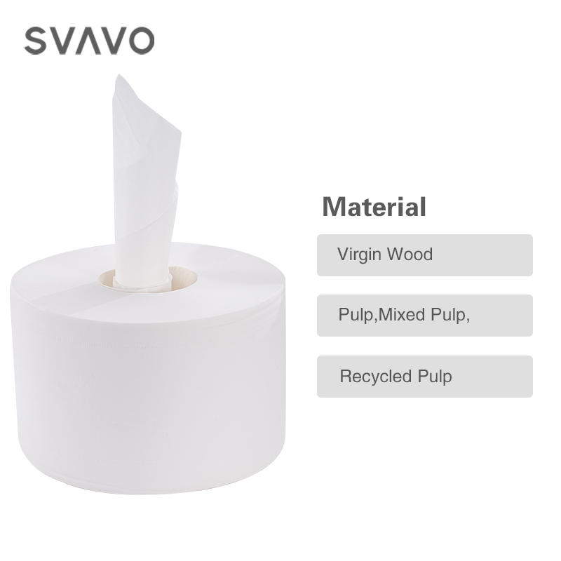 Svavo Virgin Wood Bamboo Toilet Paper Large Roll Center Pull-out 2 Ply Jumbo Roll Toilet Paper for Centerpull Paper Dispenser