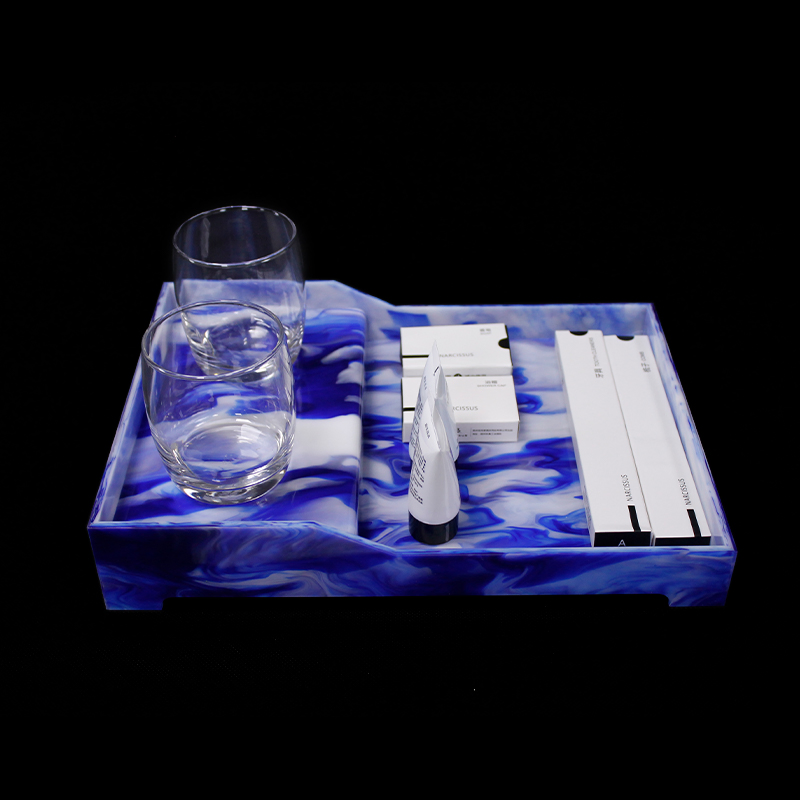 Five Star Hotel Inn Lodge Elegant Acrylic Serving Plate Broad Tray Servise Tray