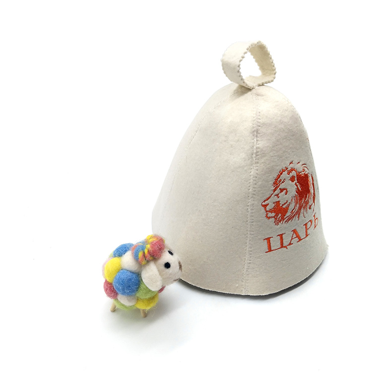 Original Wool Sauna Hat Russian Banya Sauna Hat Custom Animal Logo 100% Wool Felt Sauna Hat