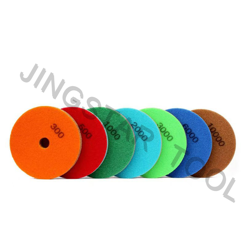 4 Inch Diamond Sponges Pads for Polishing Wet Using Stone Buff Granite Marble Polishing Pads