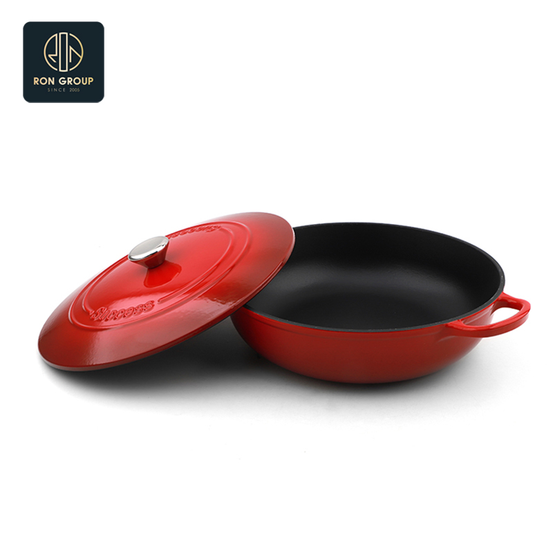 Factory Price Home Restaurant Hotel Enamel Porcelain Casseroles Cooking Pot with Two Ears Cover for Buffet Dinnerware Kitchenware