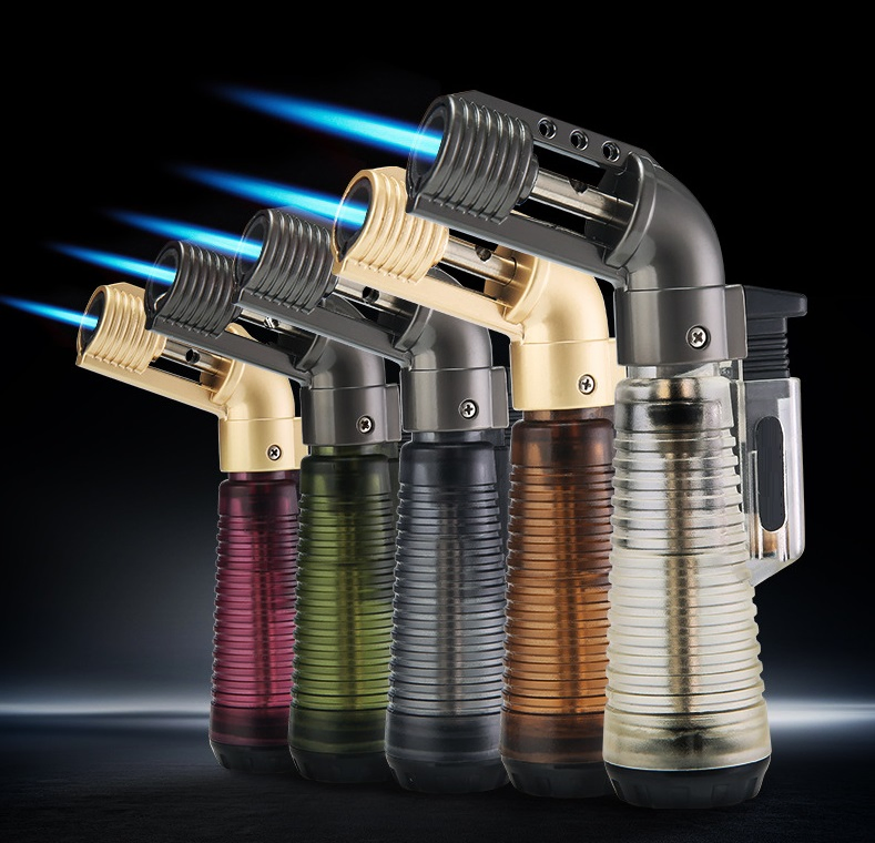 Cheap High Temperature Windproof Straight Torch Lighter Inflatable Cigar Foldable Lighter Flame Gun Custom Cigarette Lighter