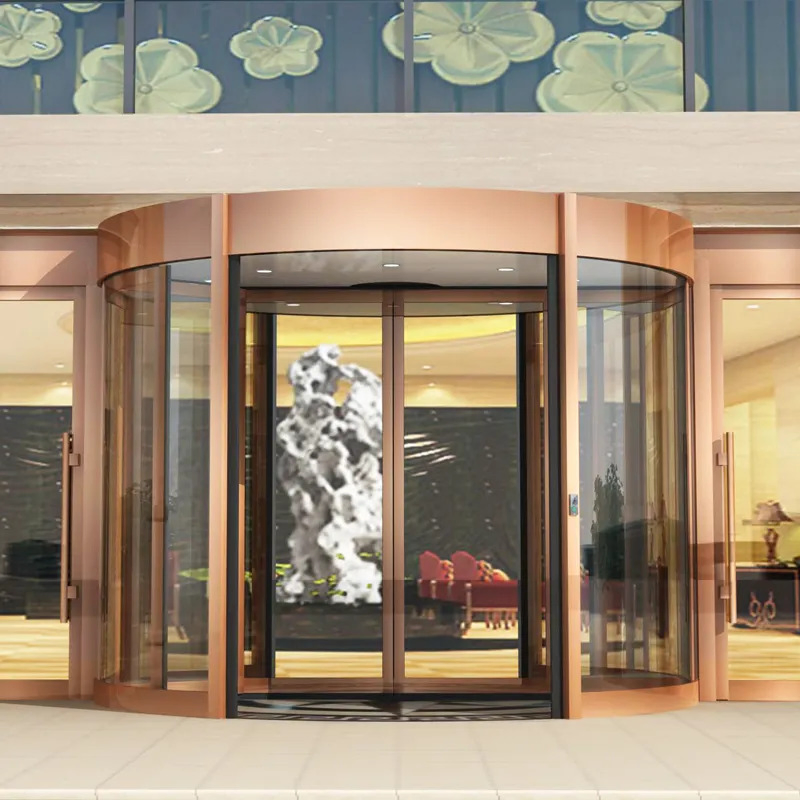 Two Wings Automatic Revolving and Sliding Function Door, Security Door