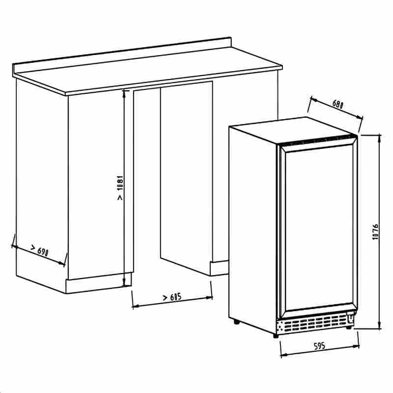 Single Zone Built-in Wine Cooler Cabinet with 83-Bottle Capacity