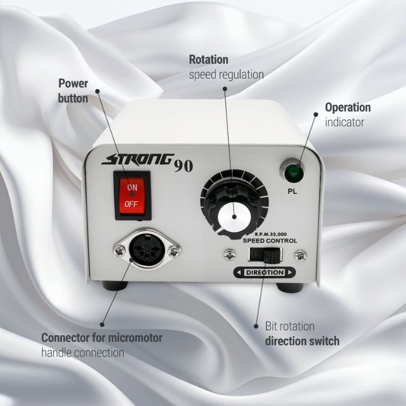 35000rpm 65W Strong 90+102 Handle Manicure and Pedicure Machine for Salon Home