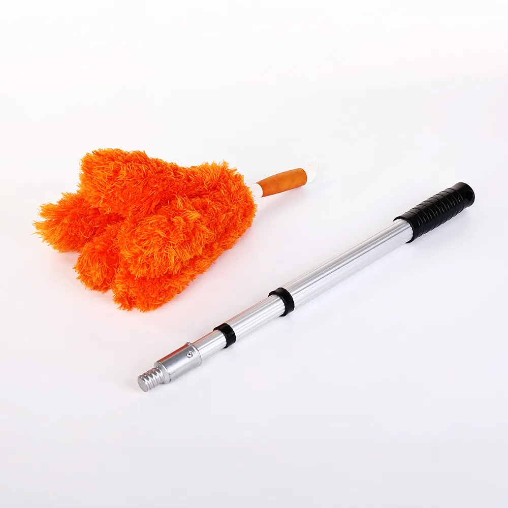 Petal Shaped Telescopic Microfiber Brush with Extension Pole Reusable Duster