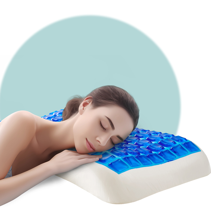 Massage Pillow Gel Cooling Memory Foam Pillow Bed Neck Massage