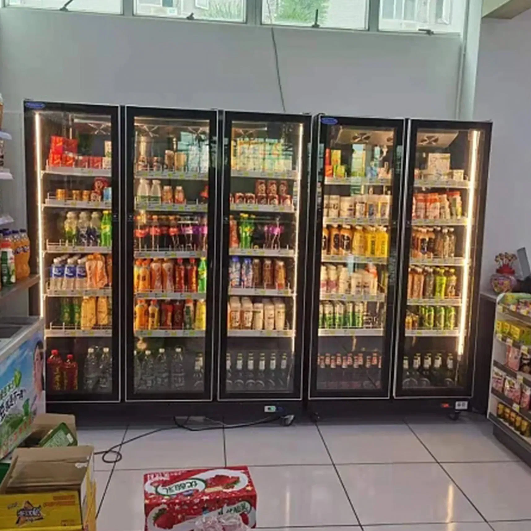 Vertical Single/Double/Three/Four Glass Door Freezer Beverage Cooler Beer Cabinet Wine Display Refrigerator