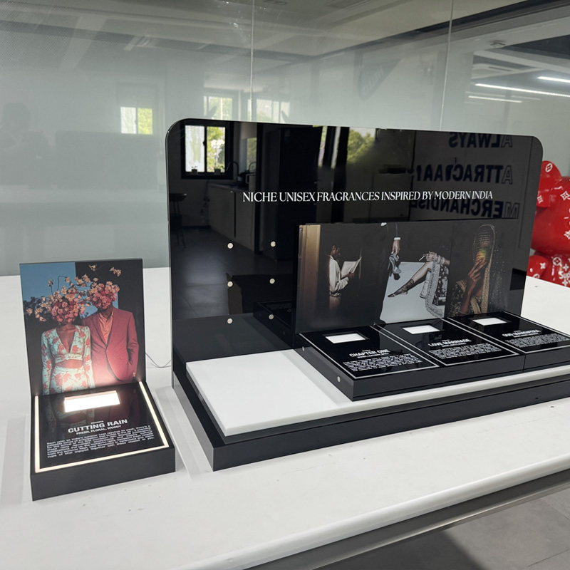 Luxury Acrylic Cosmetic Display Stand for Makeup Shops