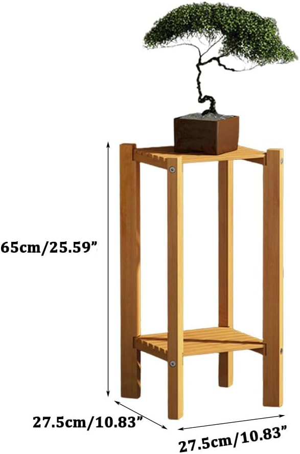 Bamboo Potted Plants, Green Plants, Green Vines, 2-Layer Storage, Bamboo Flower Rack