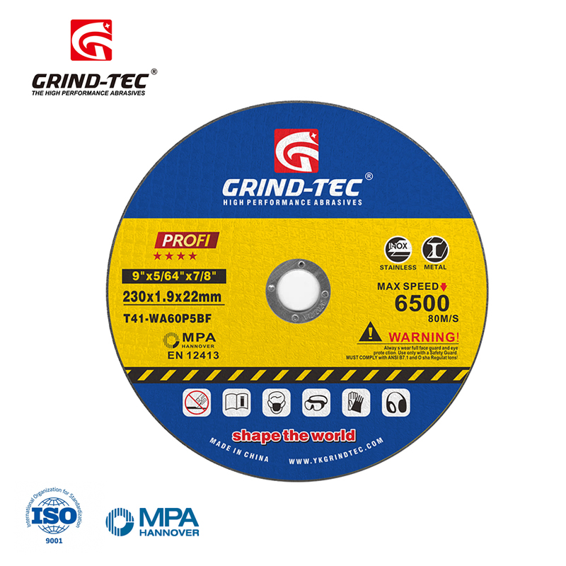 Heavy Duty Power Tools Wheel 9" 230X1.9X22mm Cutting Disc for Steel Pipe