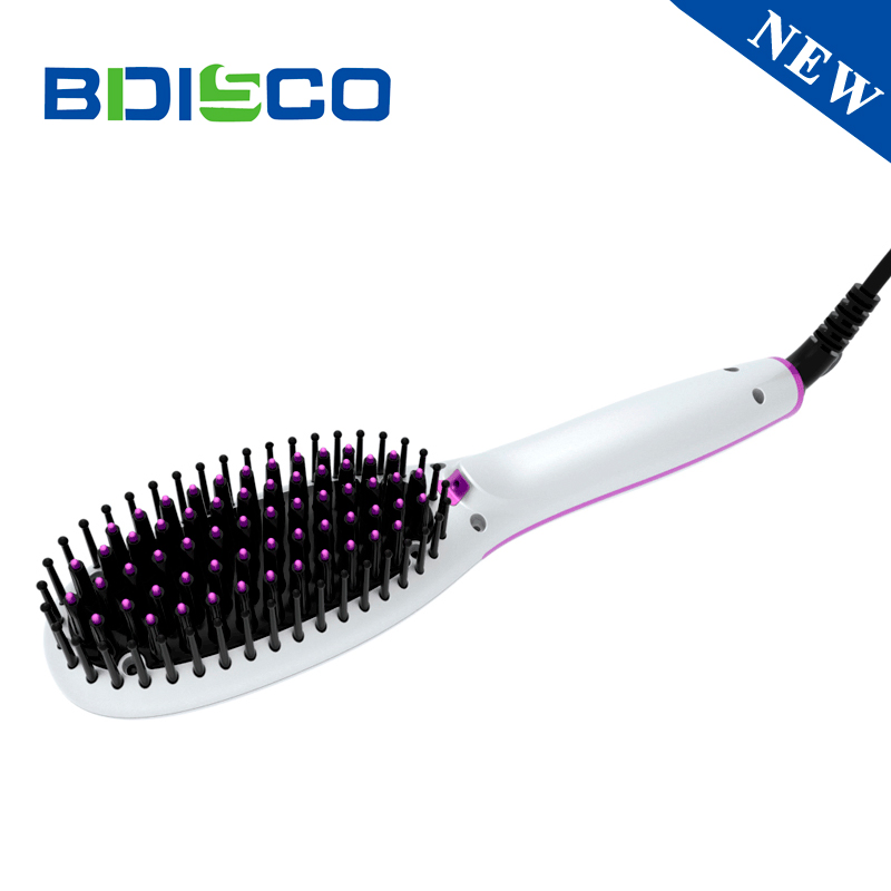 Rapid Heating Ionic Hair Straightener Brush Easy Use Temperature Ajustable Ceramic Hot Comb