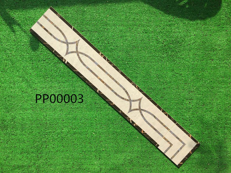 Wall Decoration Line Stone Tile with 600*40 Yellow Copy Marble