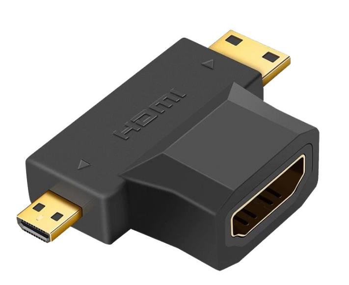 HDMI Female to Mini HDMI Male+Micro HDMI Male Adaptor
