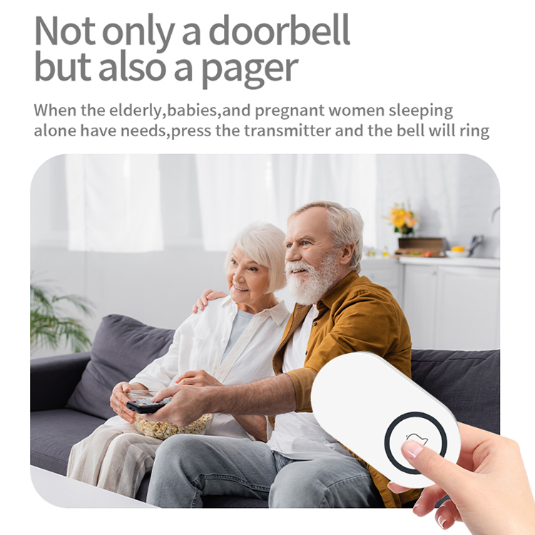 4 Adjustable Volume 32 Ringtone Kinetic Wireless Doorbell