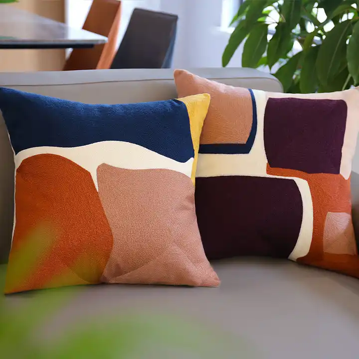 Latest Yellow Pillow Cover Linen Printed Holiday Home Living Room Sofa Decoration Pillowcase Cushion Cover
