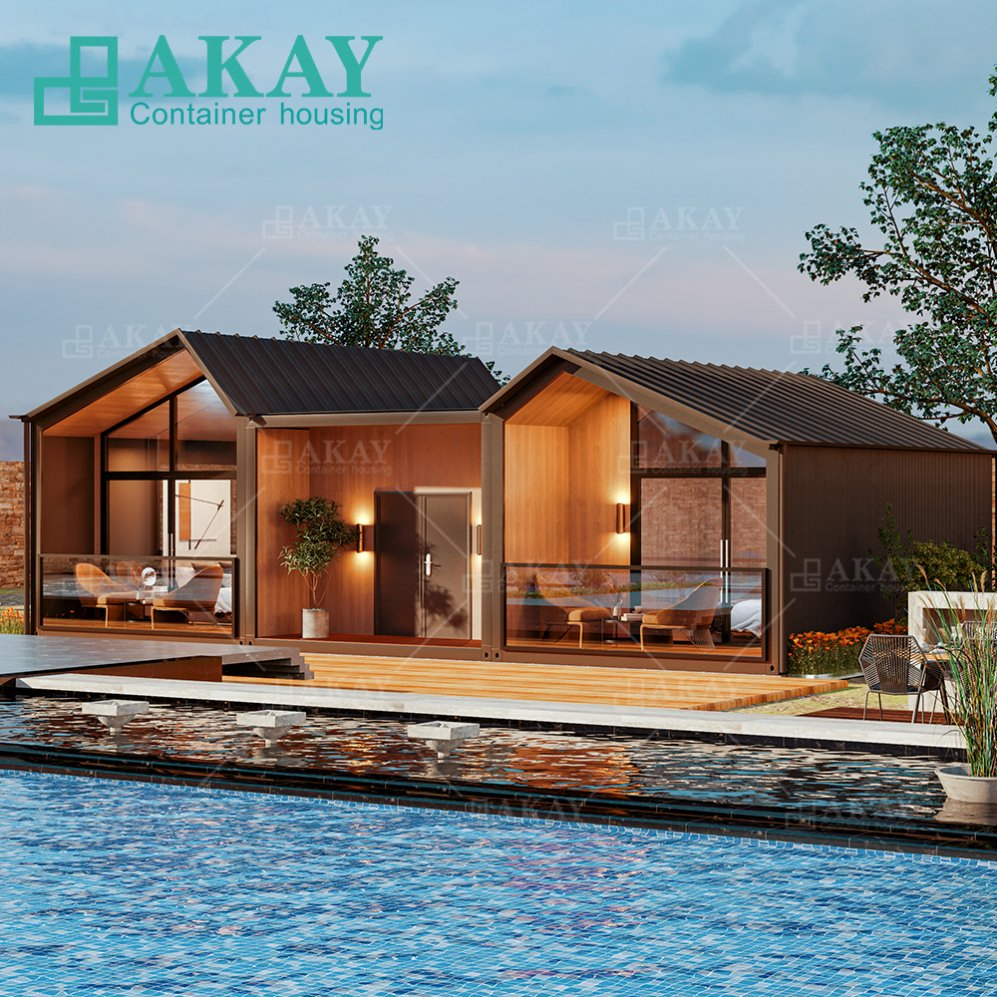 20FT 40FT Earthquake-Resistant Capsule House Triangular Prefab 3 Bedroom Steel Villa Casa Modular Prefabricated House