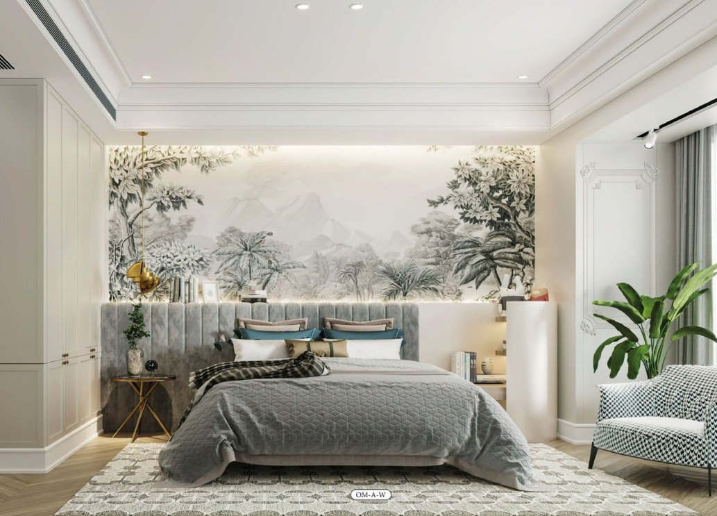 Elegant White Water Lacquer Wood Panel for TV Background