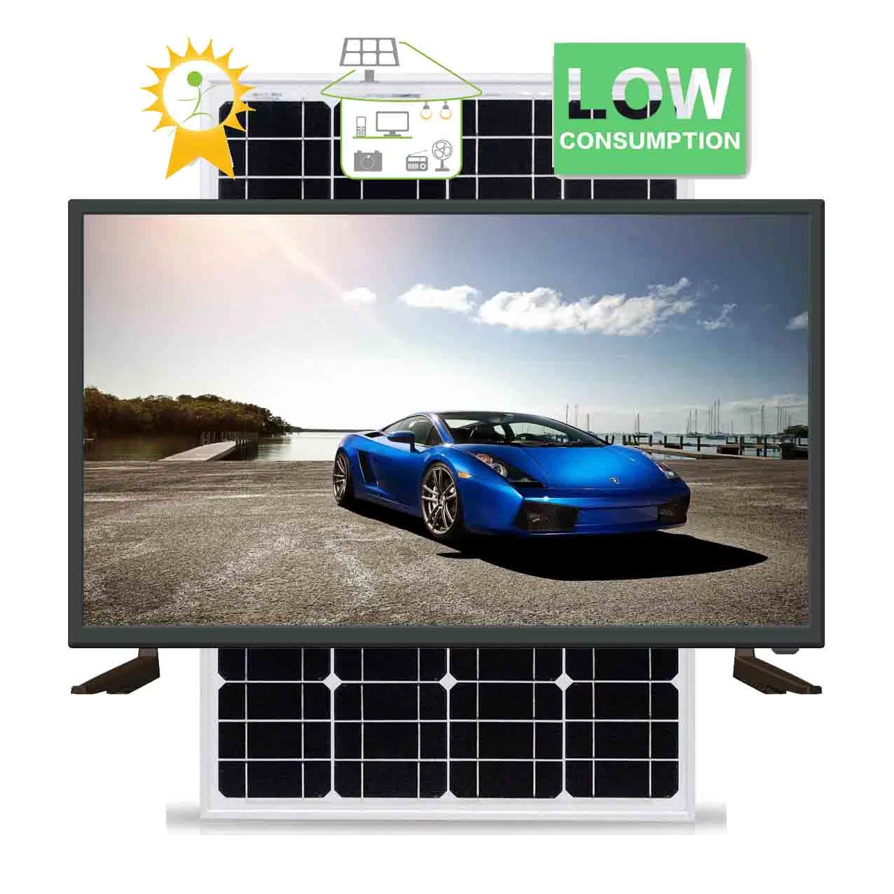 Солнечный LED телевизор 19-43 дюйма с аккумулятором