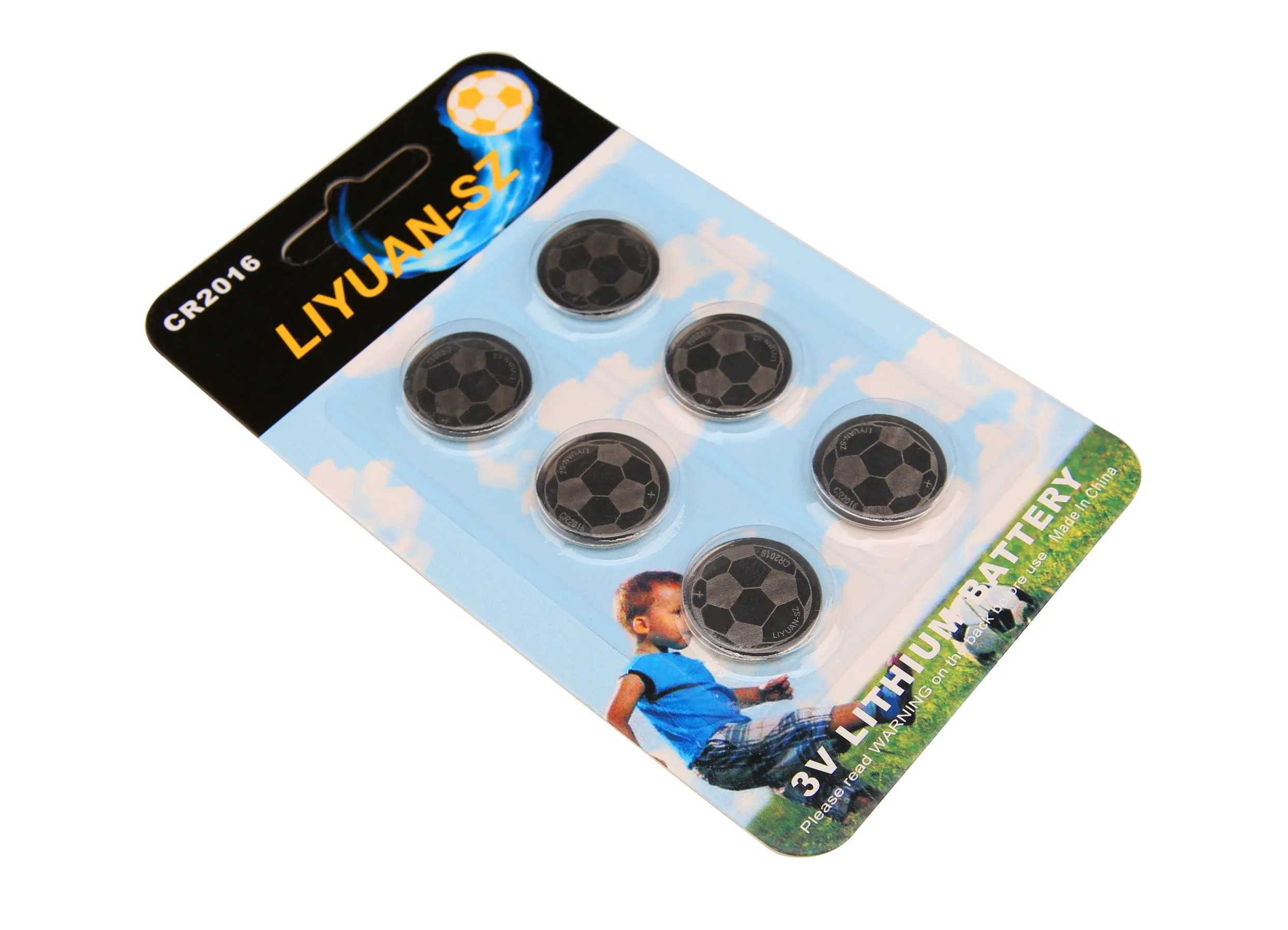 Батарейка CR2016 3V с дизайном футбольного мяча
