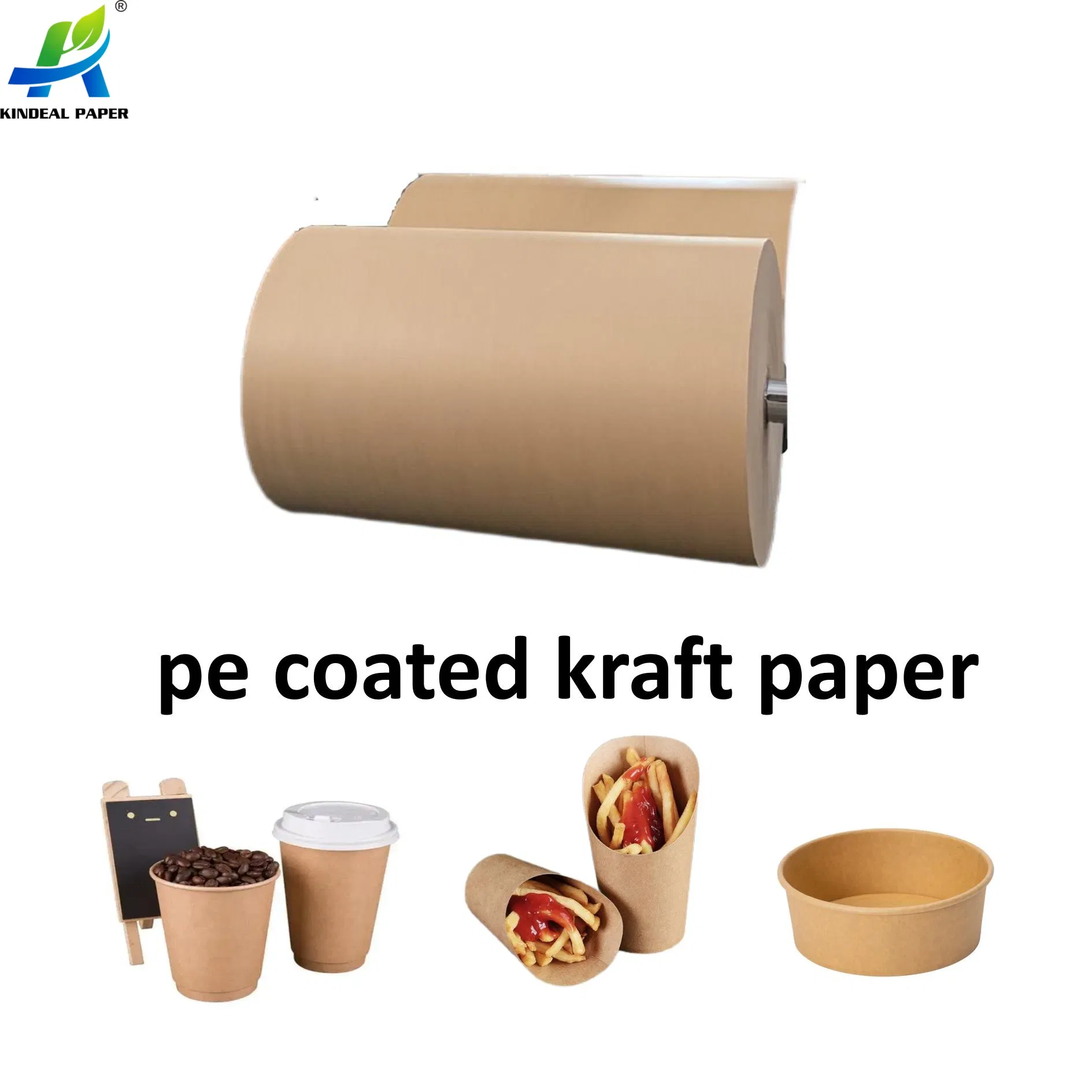 Paper Cup Raw Material PE Coated Kraft Paper Roll for Cups