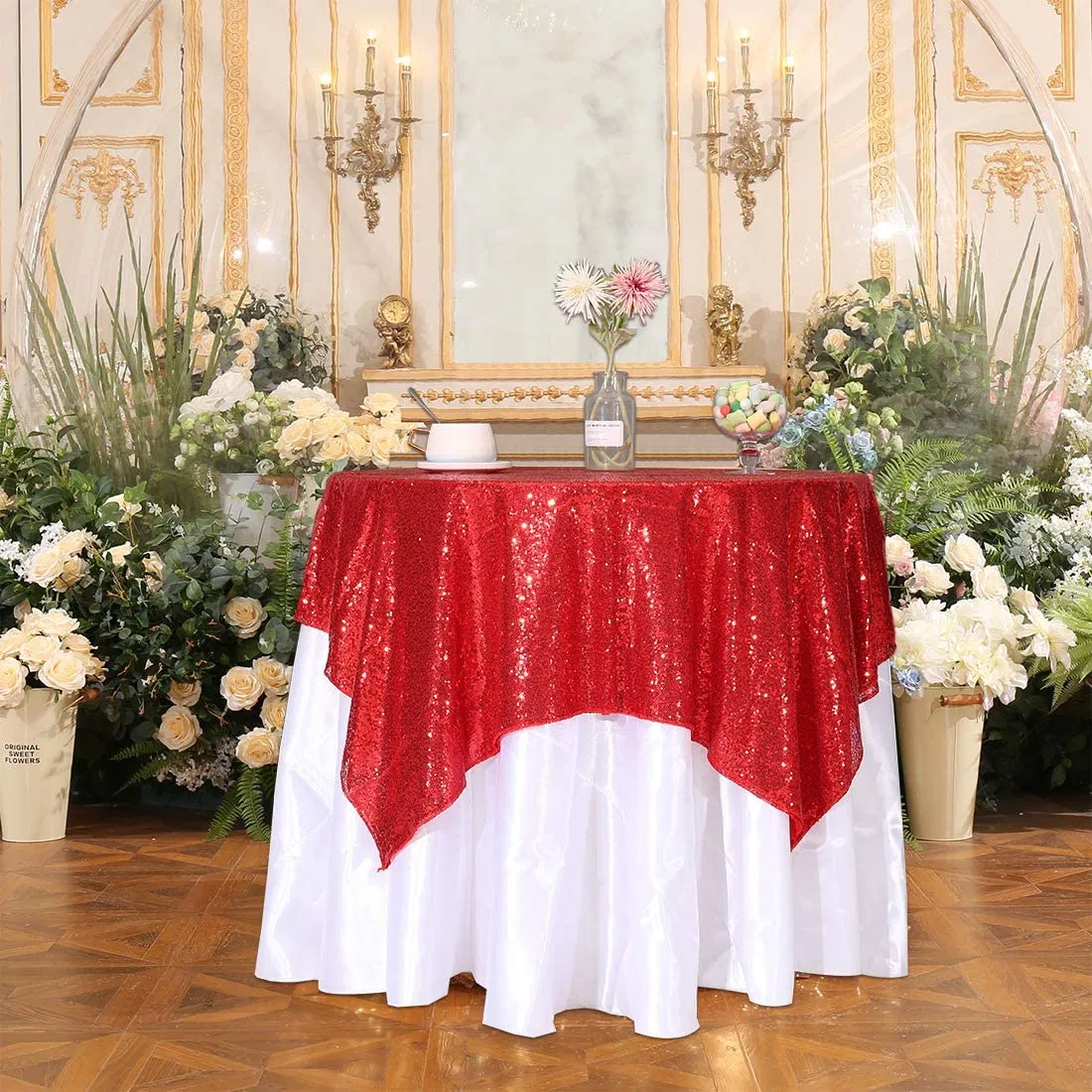 Sequin Tablecloth Rectangular Romanstile Rectangle Tablecloth Decorative Table Cloths Heavy Weight