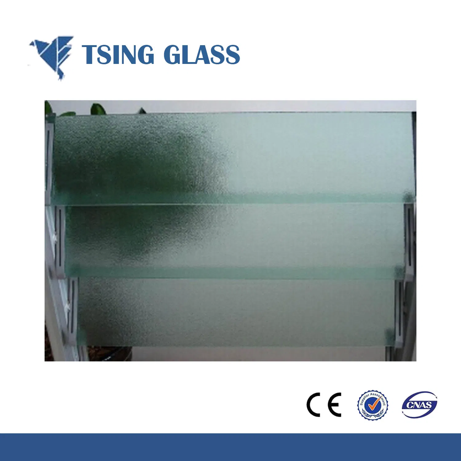 4-12mm Tempered Acid Etched Glass for Office/Shower/Balustrades/Handrails/Stairs