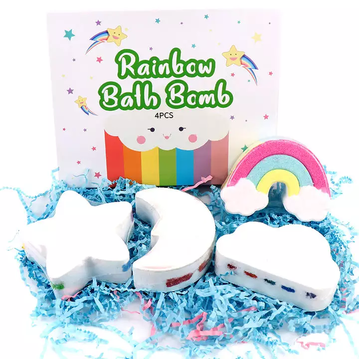 Wholesale Private Label Colorful Bubble Bombe De Bain Clouds Bath Fizzies Organic Rainbow Bath Bomb