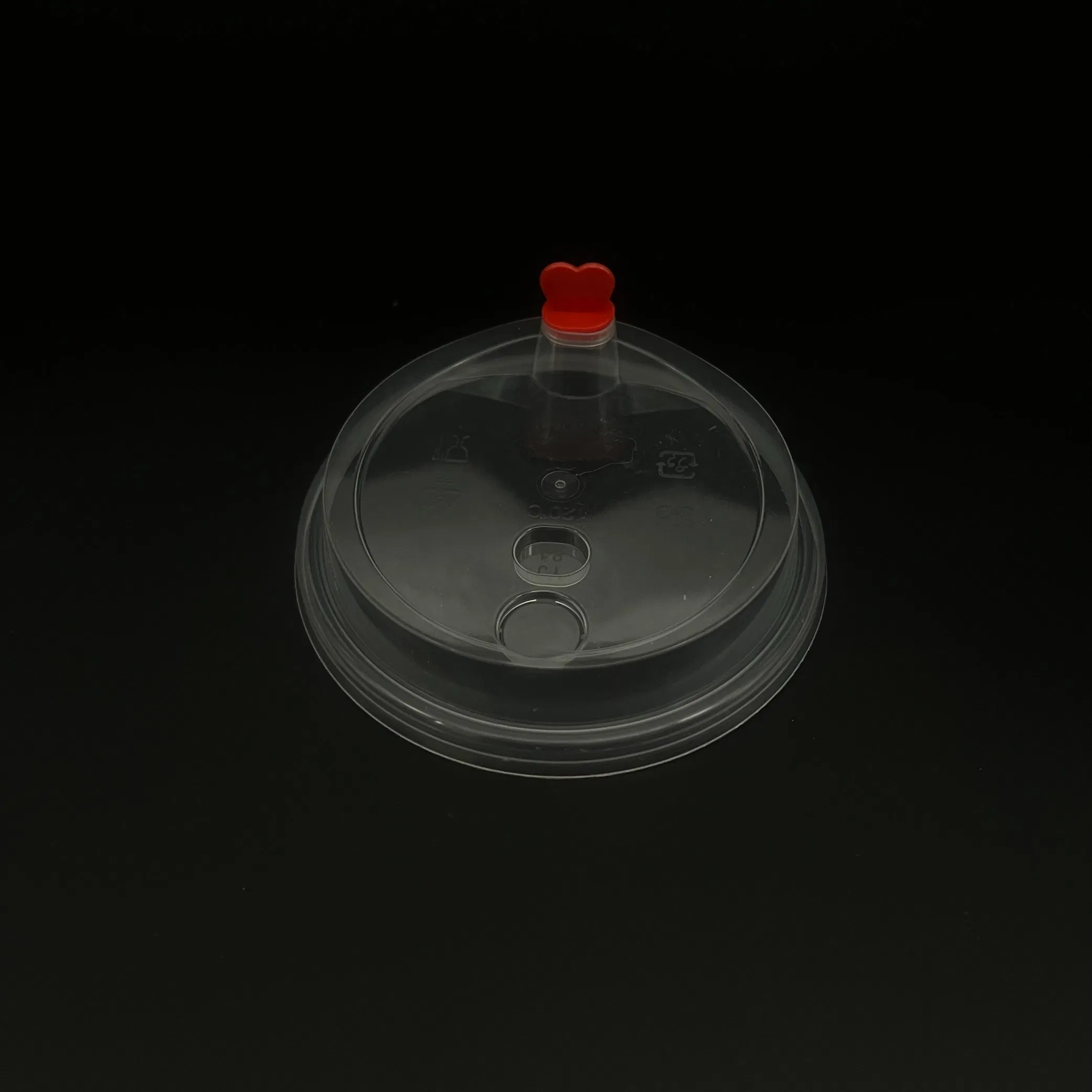 90 Plastic Disposable Lid with Red