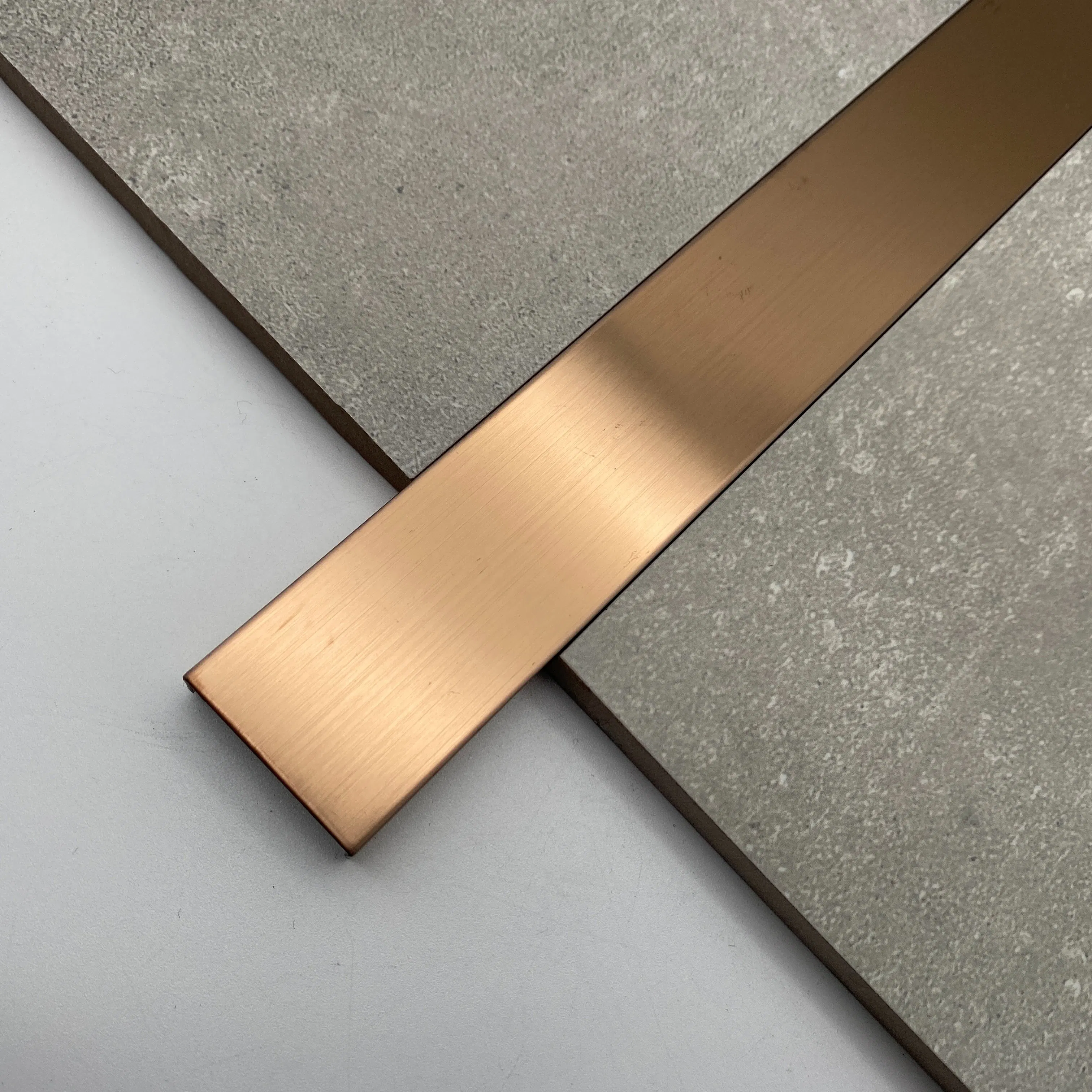 Metal Accessories 304 U Shape Stainless Steel Tile Trim Rose Gold for Kitchen