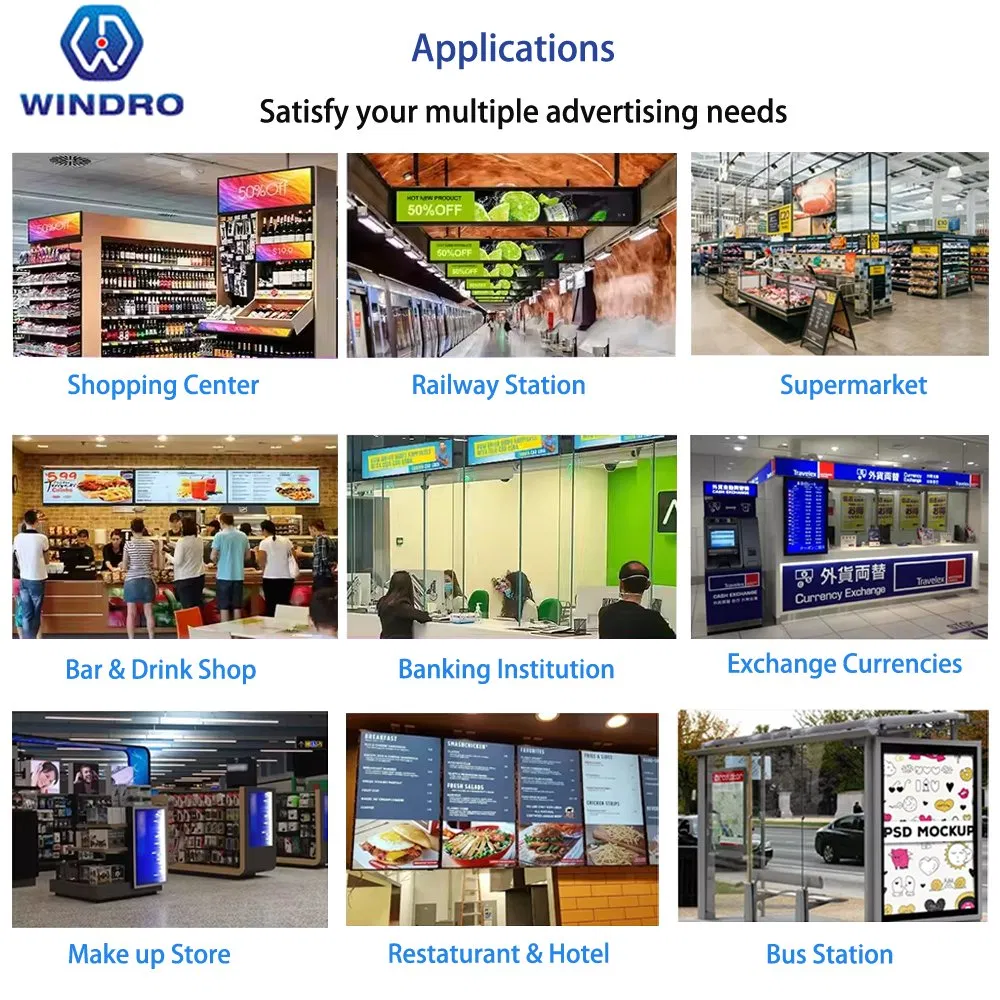 Широкий рекламный экран 37 дюймов, настенный, с HDMI