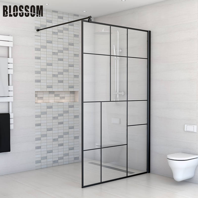 Wet Room Walk in Frosted Glass Shower Screen Door Bathroom