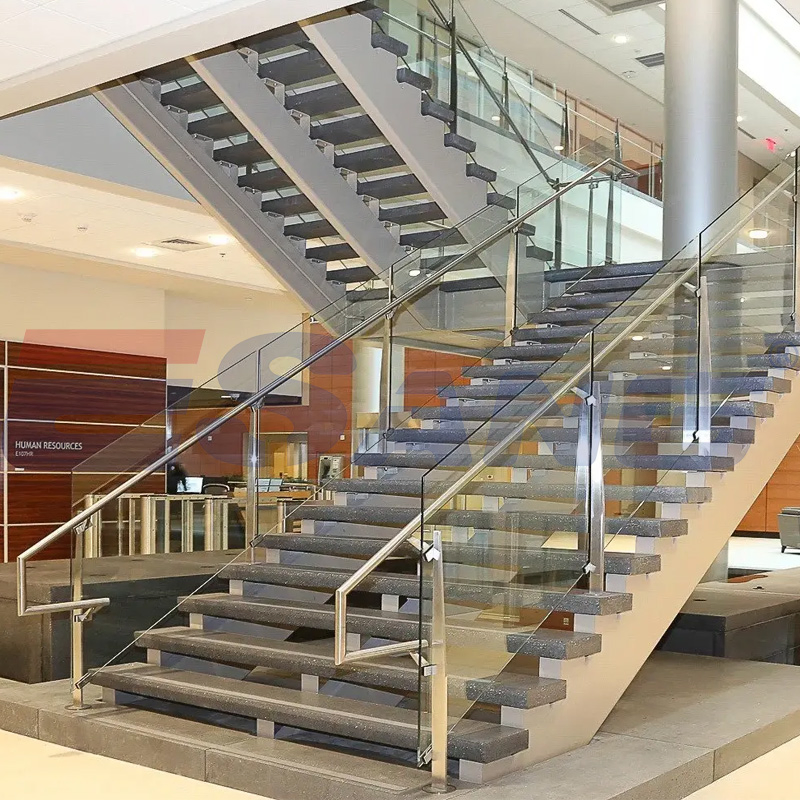 Esang Glass Balustrade Brushed Handrail Accessories Staircase Railing for Commercial Office/Hotel/School/Hospital