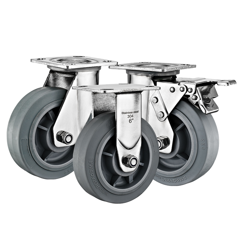 4" 5" 6" 8" Stainless Steel Heavy Duty PU/TPR/PA/Solid Steel Caster Wheels Industrial Anti-Rust Trolley Casters